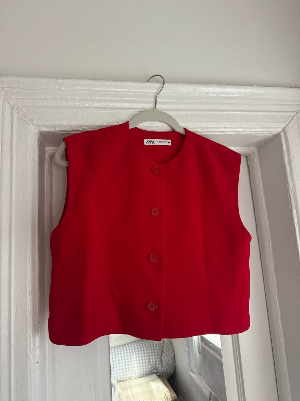 Zara Bright Red Button Vest